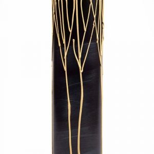 Grand vase de sol bordeaux en verre peint à la main | Vase décoratif design haut | Élégance artisanale pour fleurs et déco maison