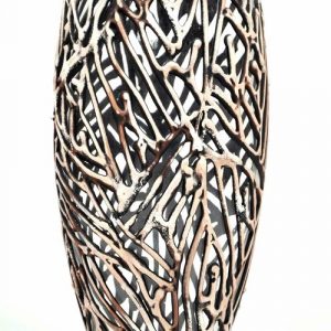 Vase ovale en verre peint à la main 30 cm | Vase décoratif design artisanal | Élégance florale pour déco maison moderne