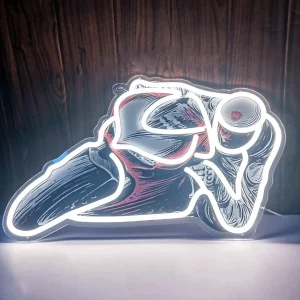 enseigne néon LED moto – art mural lumineux USB – déco murale motard – ambiance garage ou salon