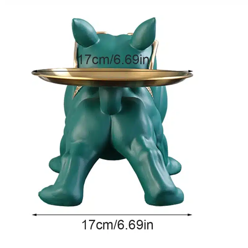Statue bouledogue déco avec plateau de rangement design – Image 6